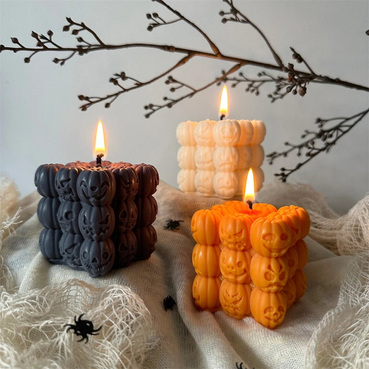 3D Skull & Pumpkin Candle Silicone Mold