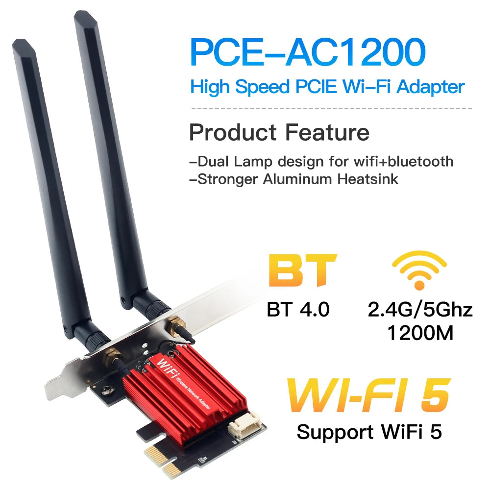FENVI AC1200 WiFi 5 PCIe Card – Dual Band Power