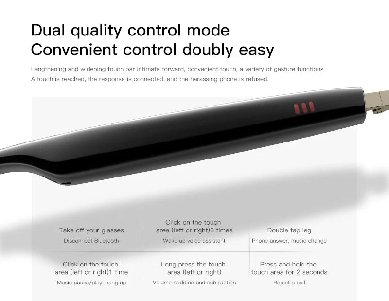 Waterproof Smart Glasses with Calling & Music