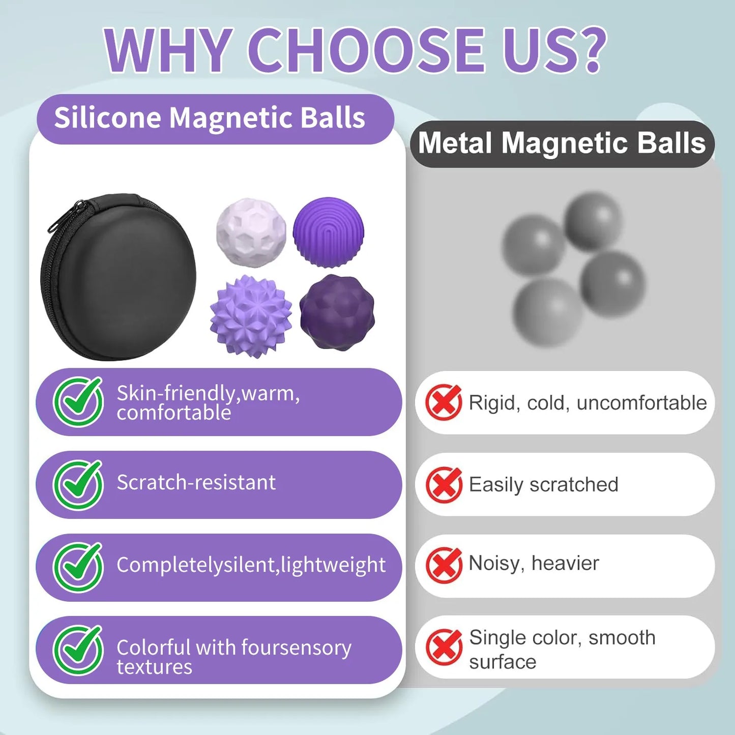Silicone Magnetic Fidget Balls for Anxiety Relief
