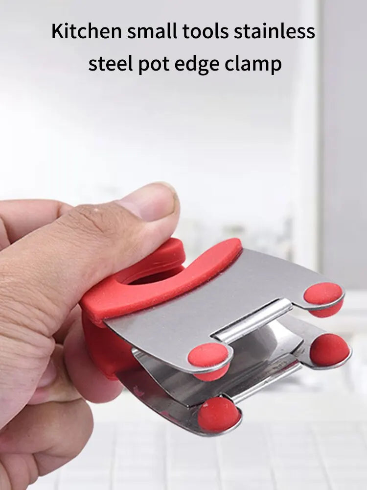 Stainless Steel Pot Clip – Spoon Rest & Anti-Scald Holder