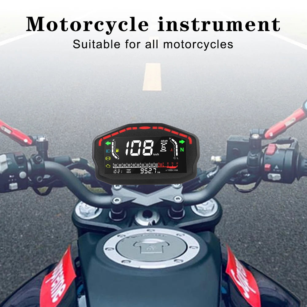 Retro LCD Motorcycle Digital Speedometer Universal