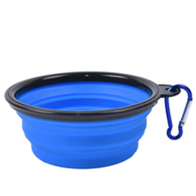 Collapsible Silicone Pet Bowl with Carabiner Clip