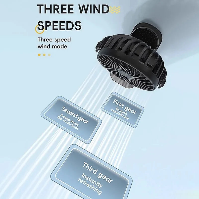 Portable 720° Rotating Clip Fan with Light