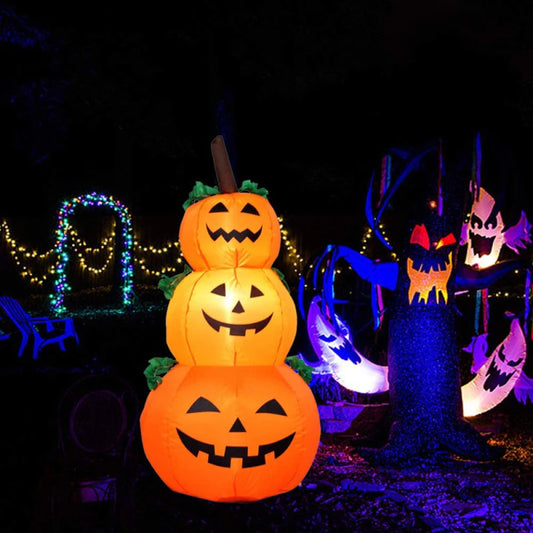 1.2M Halloween Inflatable Pumpkin with Rotating LED Lights