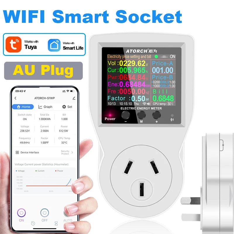 Tuya WiFi Smart Socket with Energy Meter