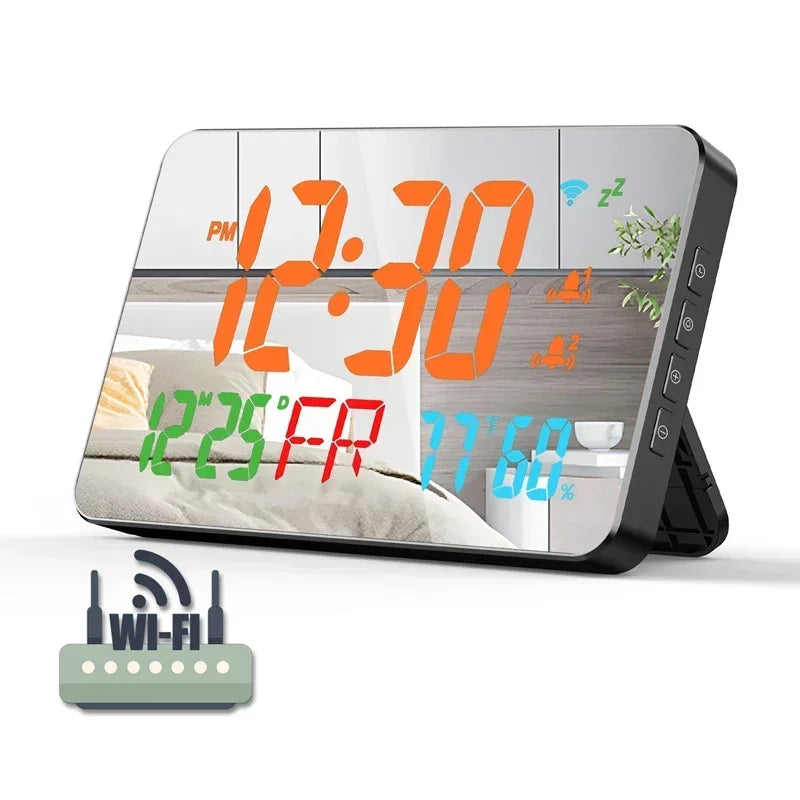 Smart WiFi LED Wall Clock with Temp & Humidity