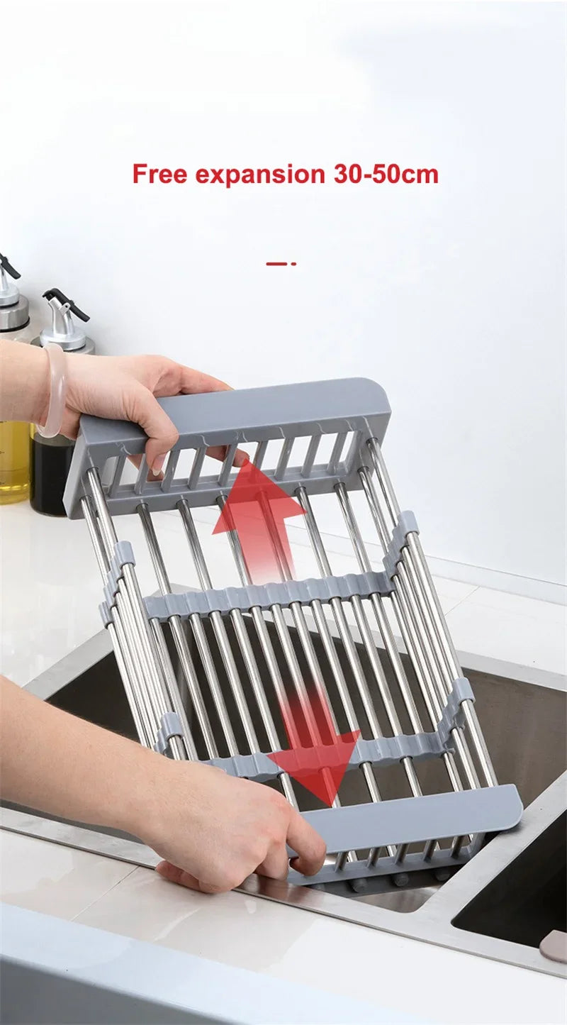 Extendable Stainless Steel Sink Rack – Dry, Rinse & Store