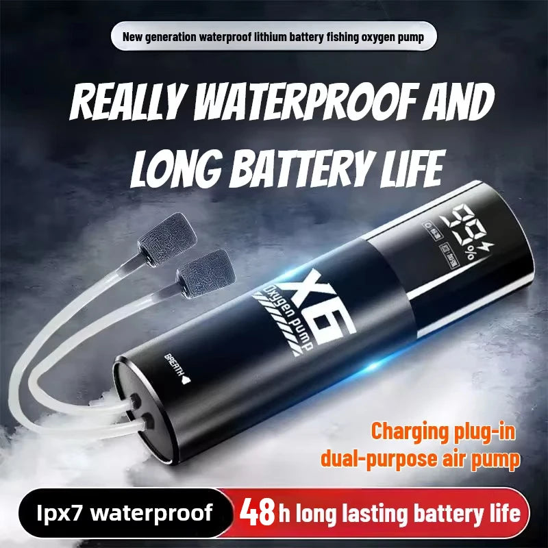 USB Rechargeable Oxygen Pump for Fishing & Aquarium