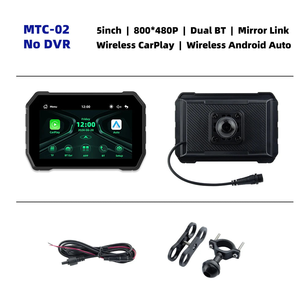 EKIY 5″ Wireless CarPlay & Android Auto GPS Display