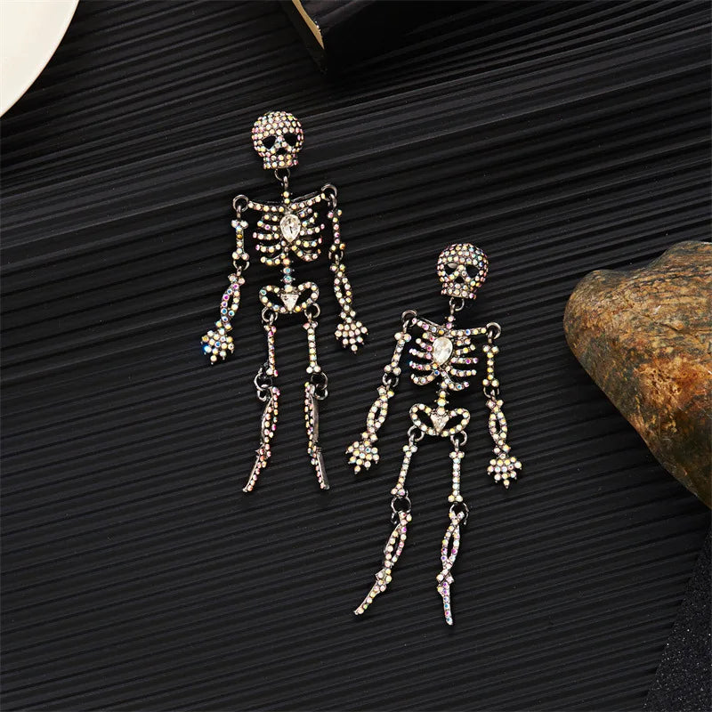 Glowing Halloween Skull Earrings Pair