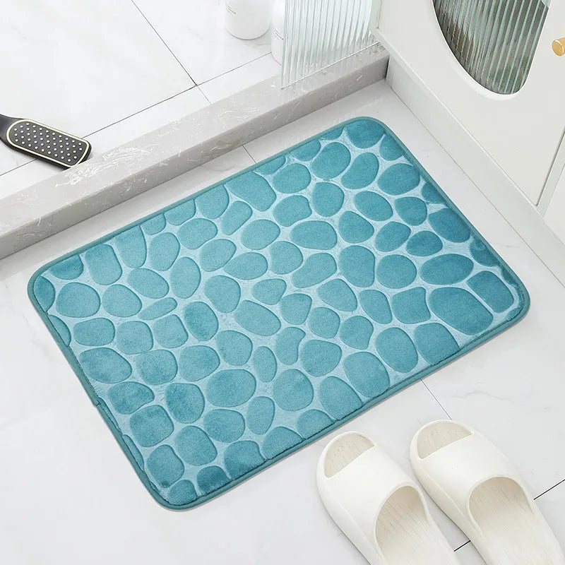 Anti-Slip Cobblestone Bathroom Mat – Soft, Safe & Water-Absorbent!