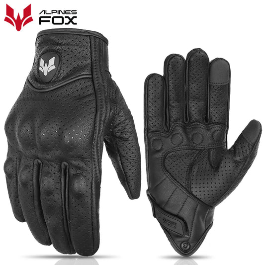 Vintage Leather Motorcycle Gloves Men