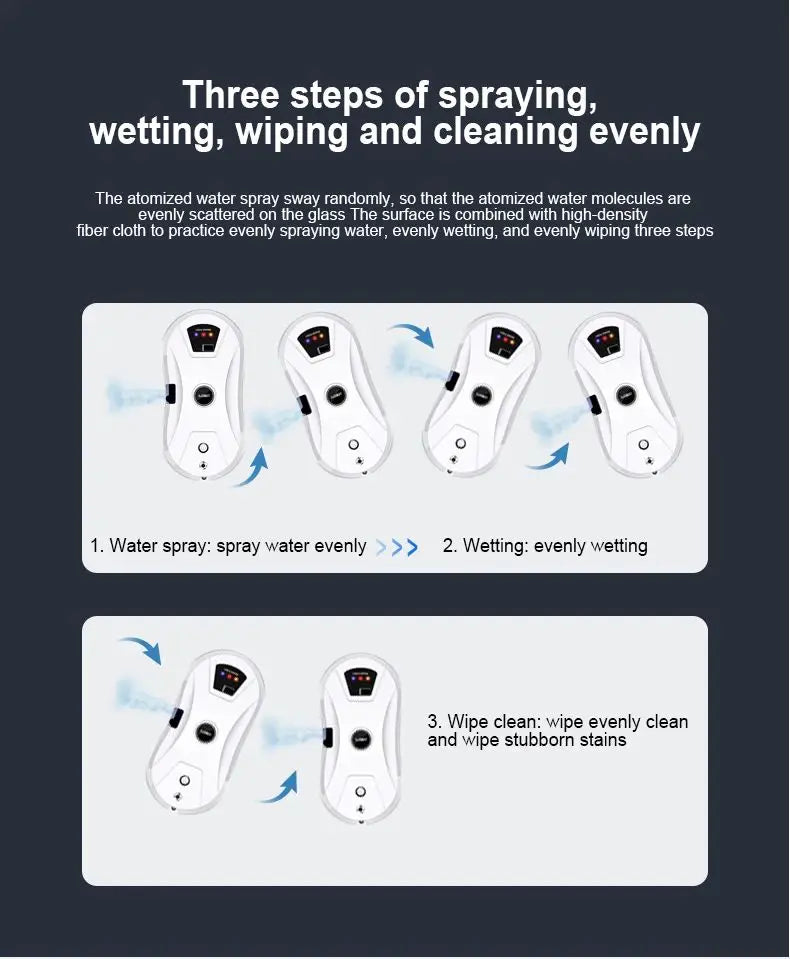 Smart Window Cleaning Robot with Auto Spray