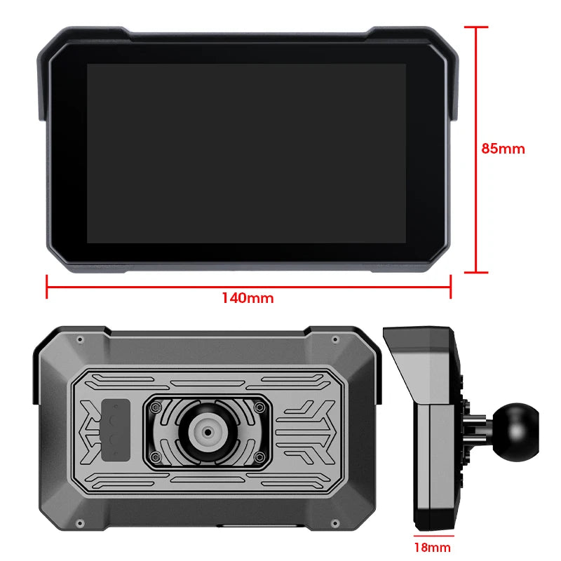 5" Motorcycle GPS CarPlay Android Auto Screen
