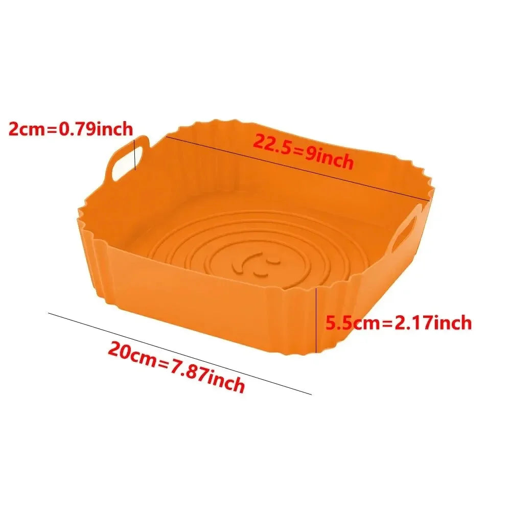 Reusable Silicone Airfryer Pan Liner – Easy Cleaning & Versatile Use