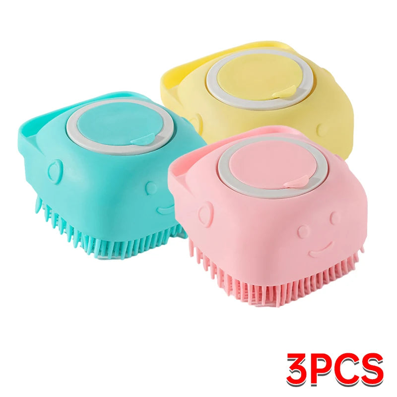 Soft Silicone Pet Bath Brush – Wash & Massage in One!