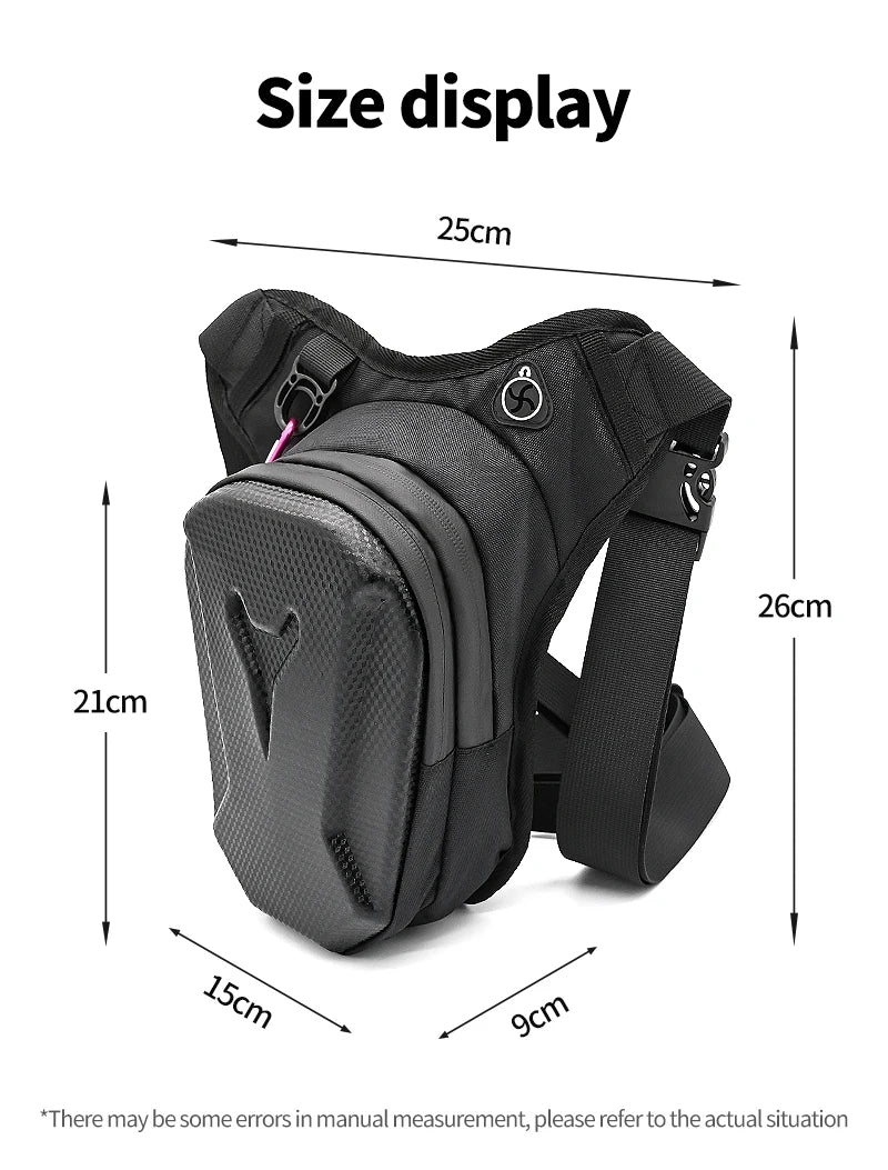 Ride hands-free with this waterproof drop leg bag!