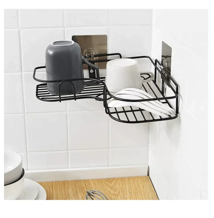 No-Drill Wall-Mounted Corner Shelf – Versatile Storage