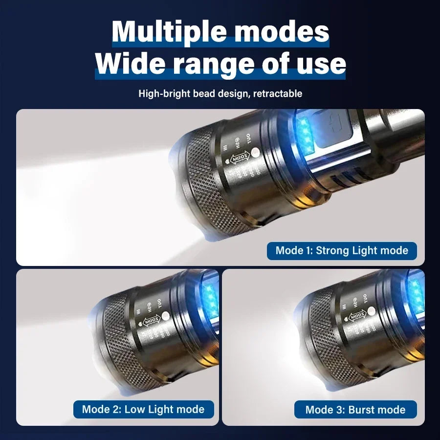 2000LM Tactical LED Flashlight USB Rechargeable