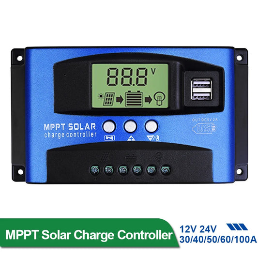 MPPT Solar Charge Controller 100A Dual USB LCD