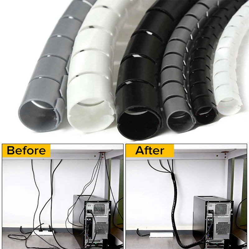 2M Spiral Cable Wire Protector Organizer Tube