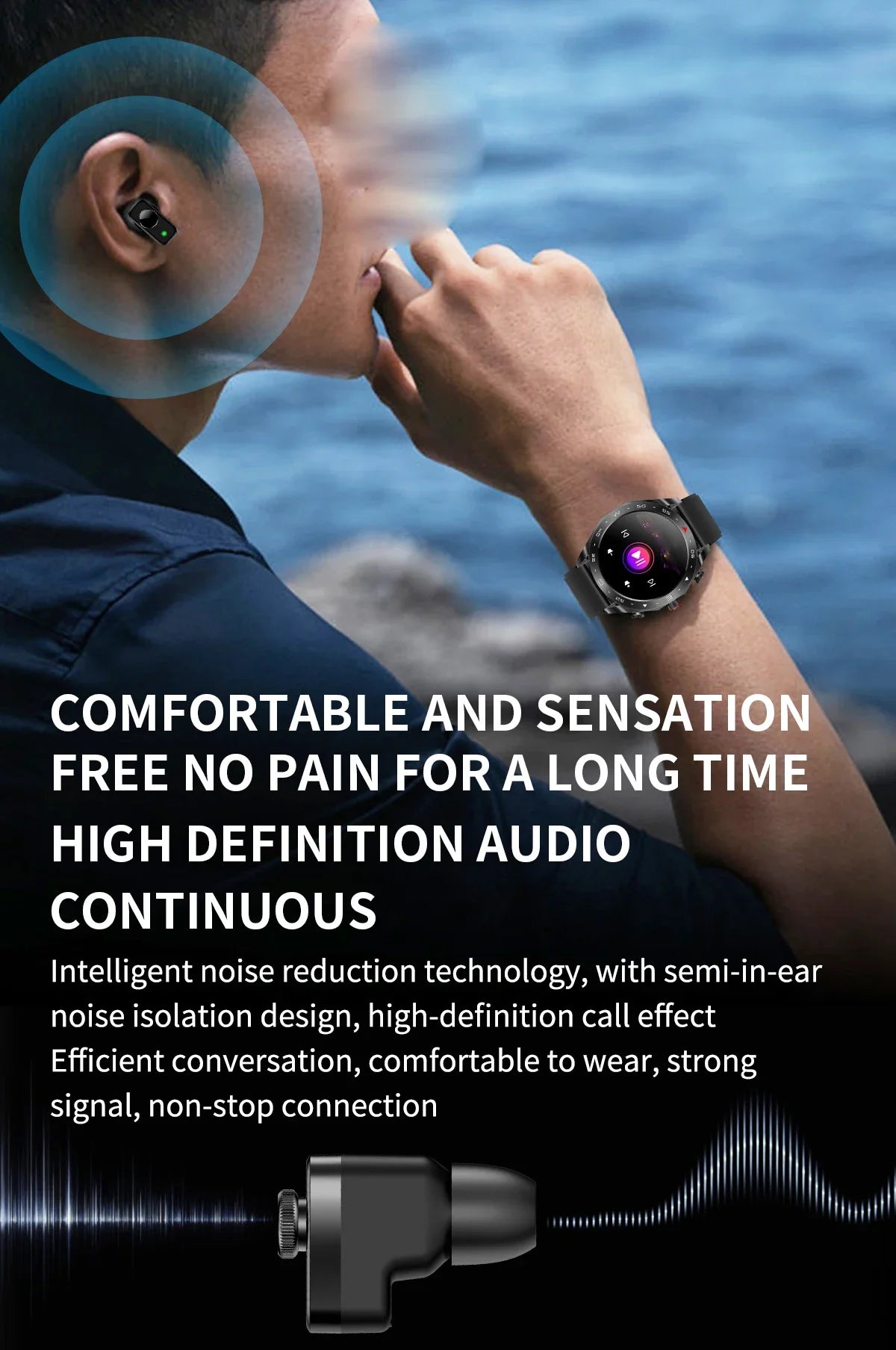Smartwatch with Built-in TWS Earbuds