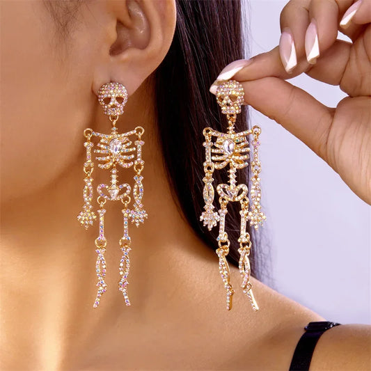 Glowing Halloween Skull Earrings Pair