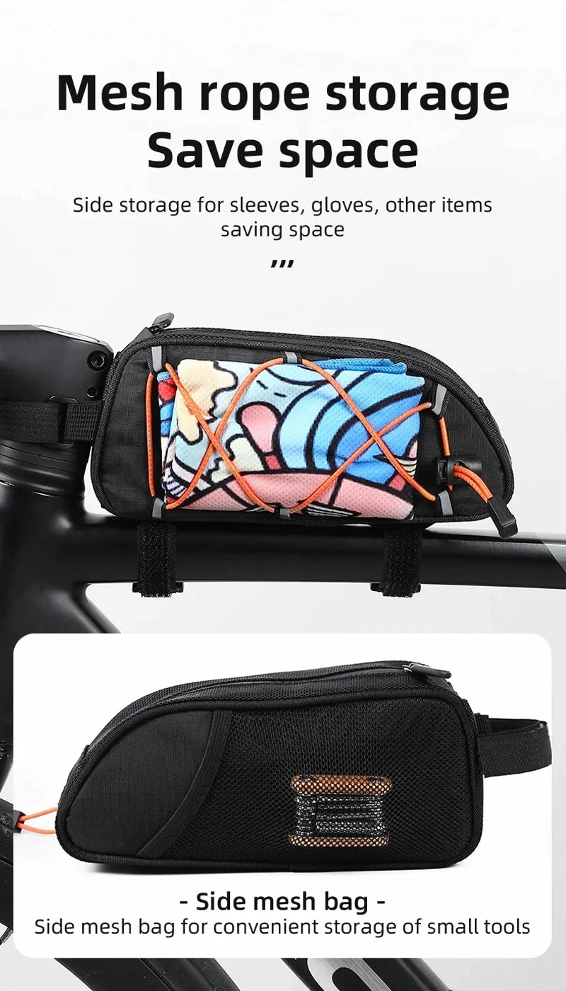 Top Tube Bicycle Bag – Frame & Saddle Storage with Phone Holder