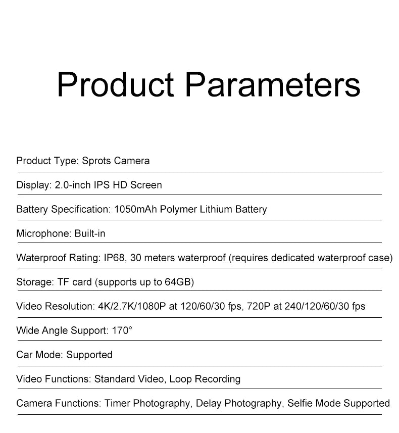 Dive into adventure with this IP68 sport action camera!