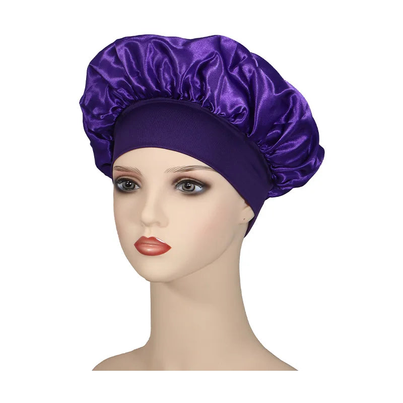 Silk Nightcap for Women with Wide Brim