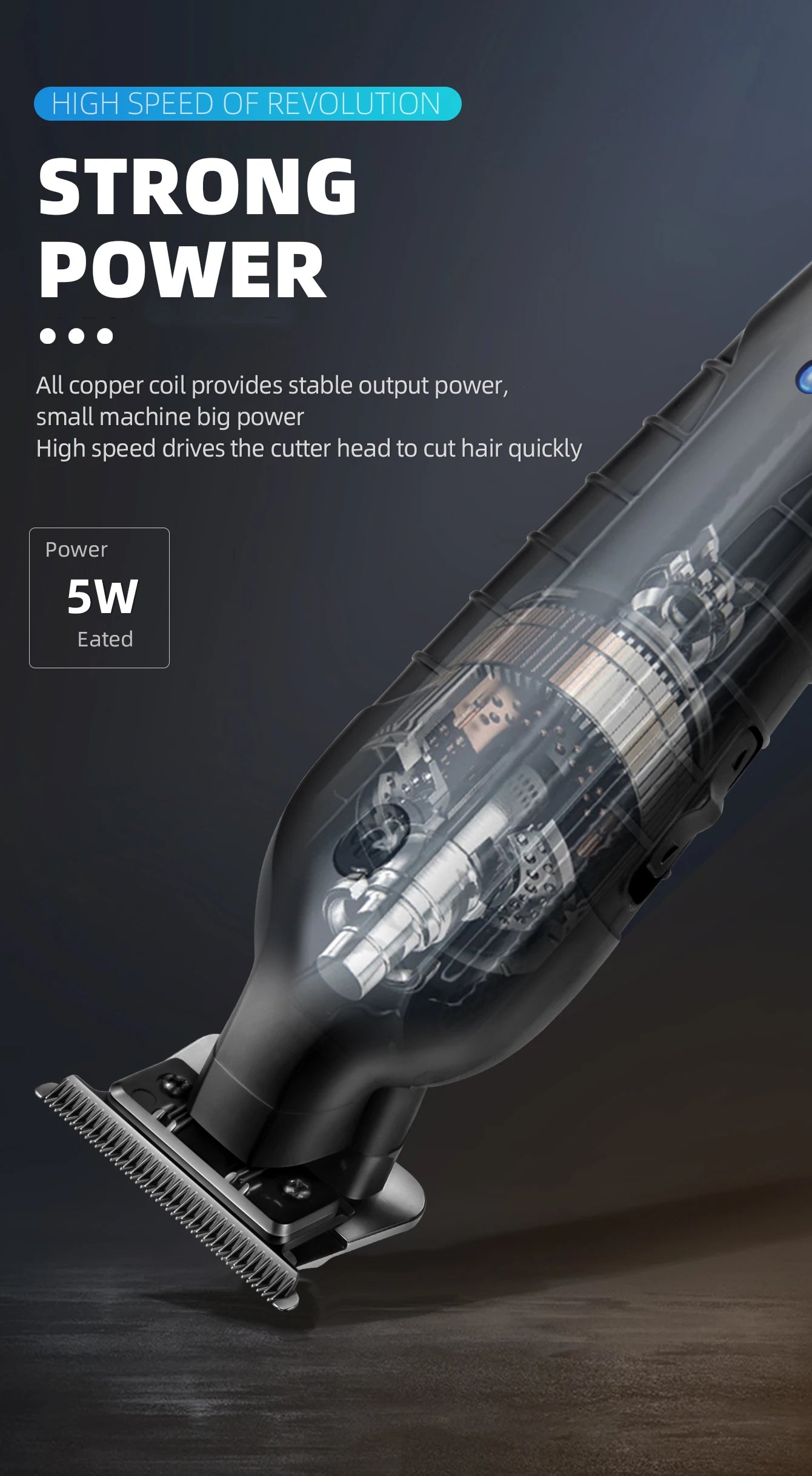 Kemei KM2299 Professional Hair Clipper Zero Gapped Carving Clipper