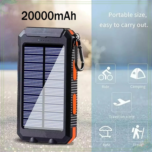 Solar Power Bank 20000mAh with LED Light