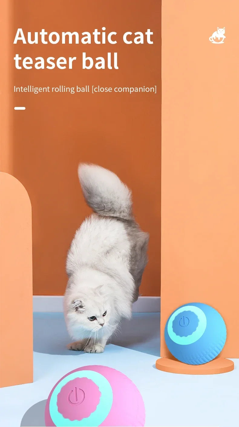 Smart Rolling Cat Toy Ball USB Rechargeable