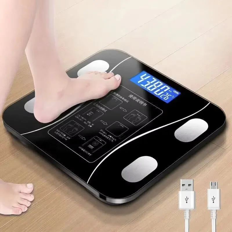 Wireless Smart Body Fat Scale – Black Digital Display
