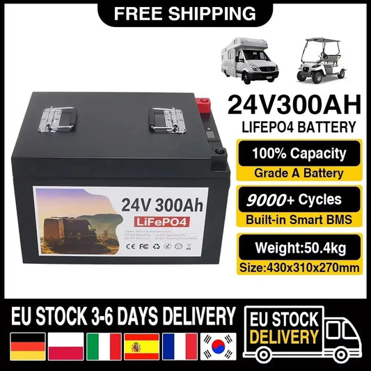 LiFePO4 Battery 12V/24V With BMS – 100Ah to 600Ah