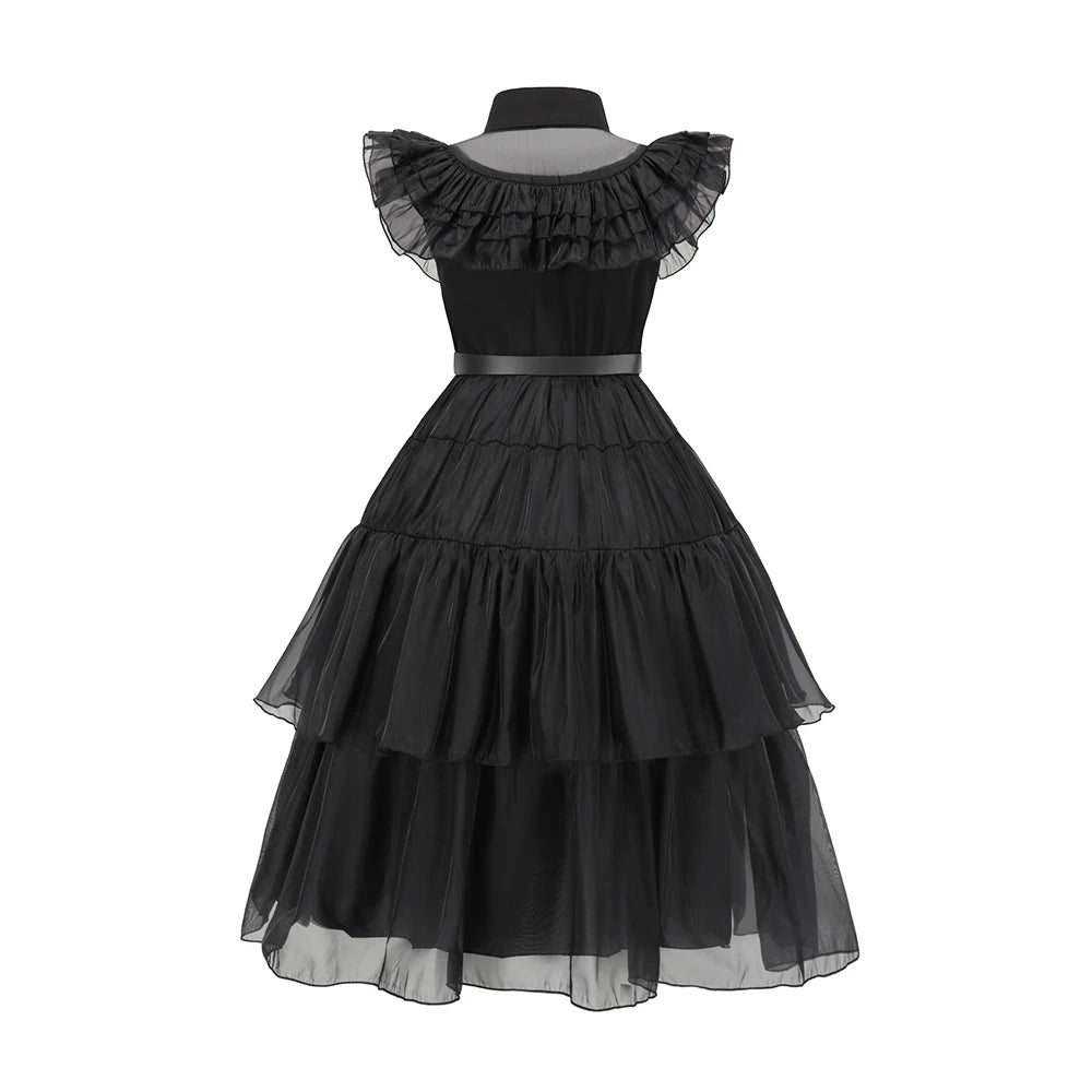 Girls Wednesday Addams Halloween Cosplay Dress
