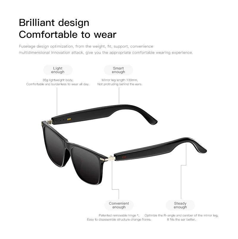 Waterproof Smart Glasses with Calling & Music