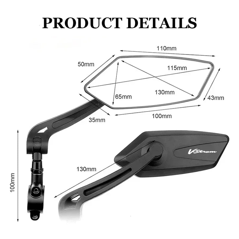 Folding Wide-Angle Mirrors for V-Strom