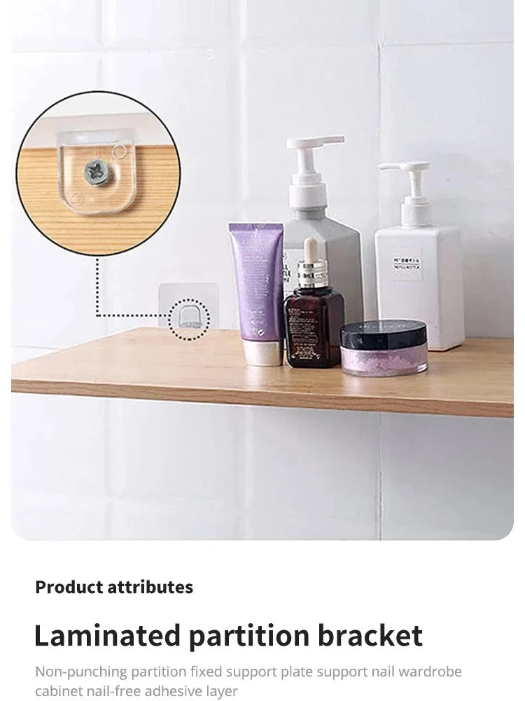 Wardrobe Divider Brackets Non-Marking Anti-Slip Support