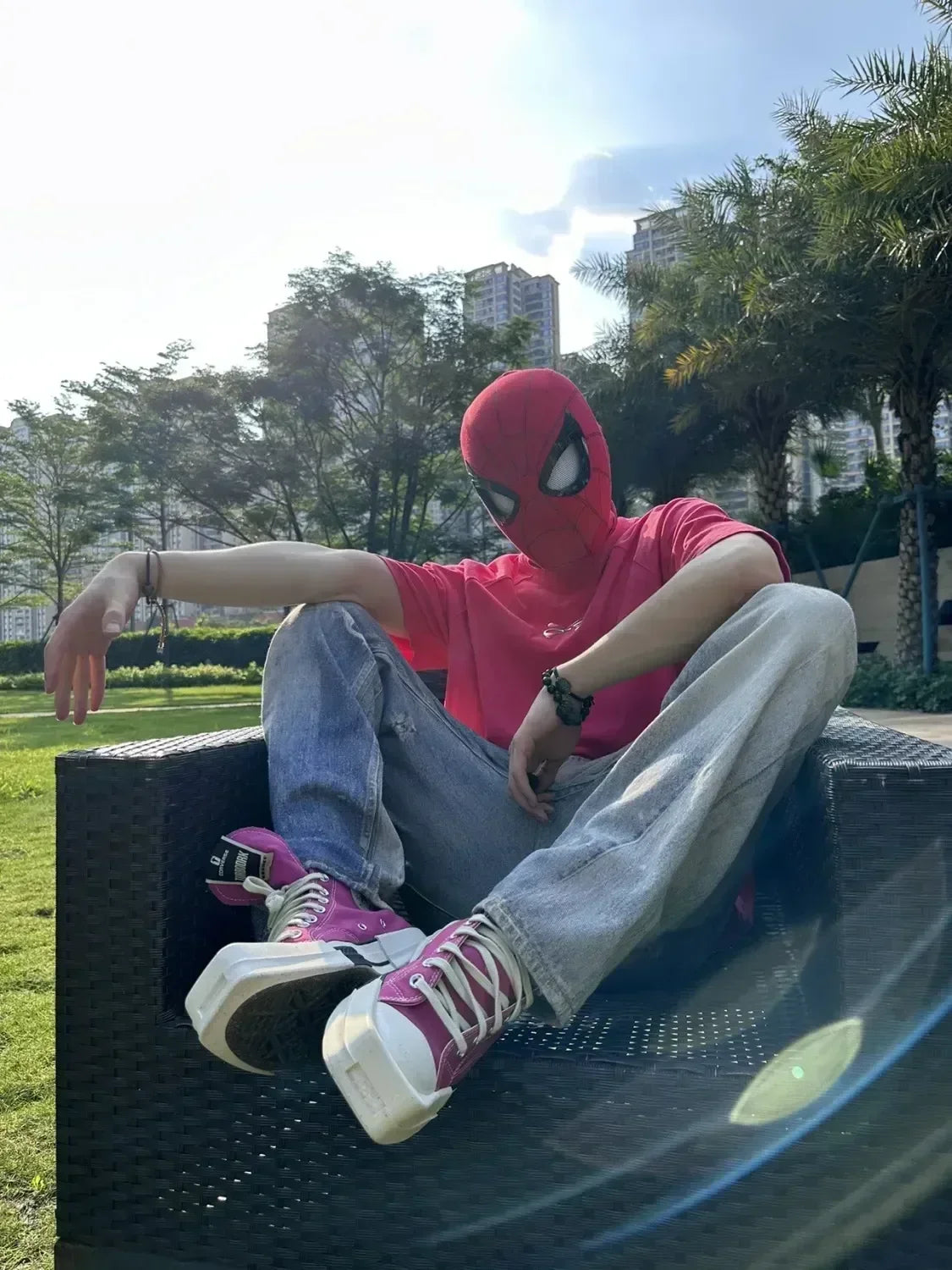 Spiderman Moving Eyes Mask – Remote Control Cosplay Toy