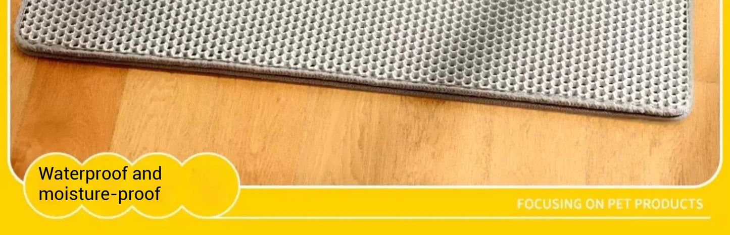 Large Cat Litter Mat – Waterproof & Double Layer for Easy Cleanup!