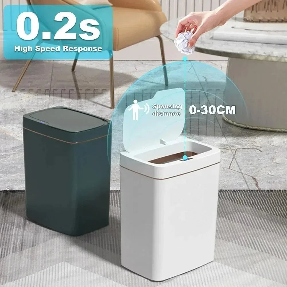 15L Smart Bathroom Trash Can Touchless Auto