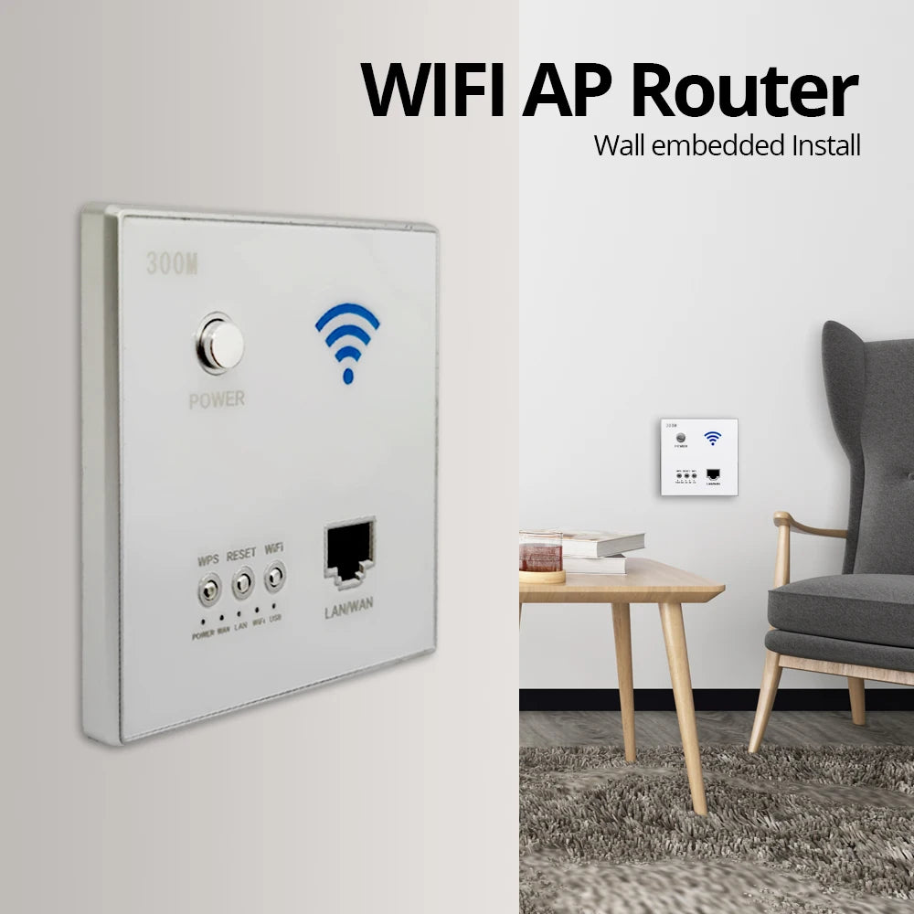 300M WiFi Wall Router & Smart USB Socket