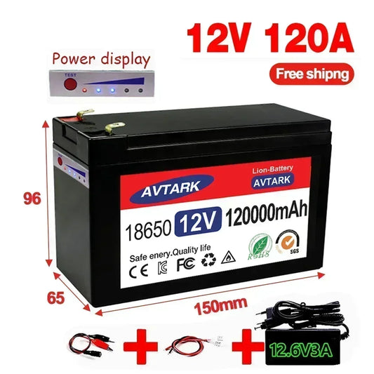 12V 120Ah Lithium Battery with BMS + Charger