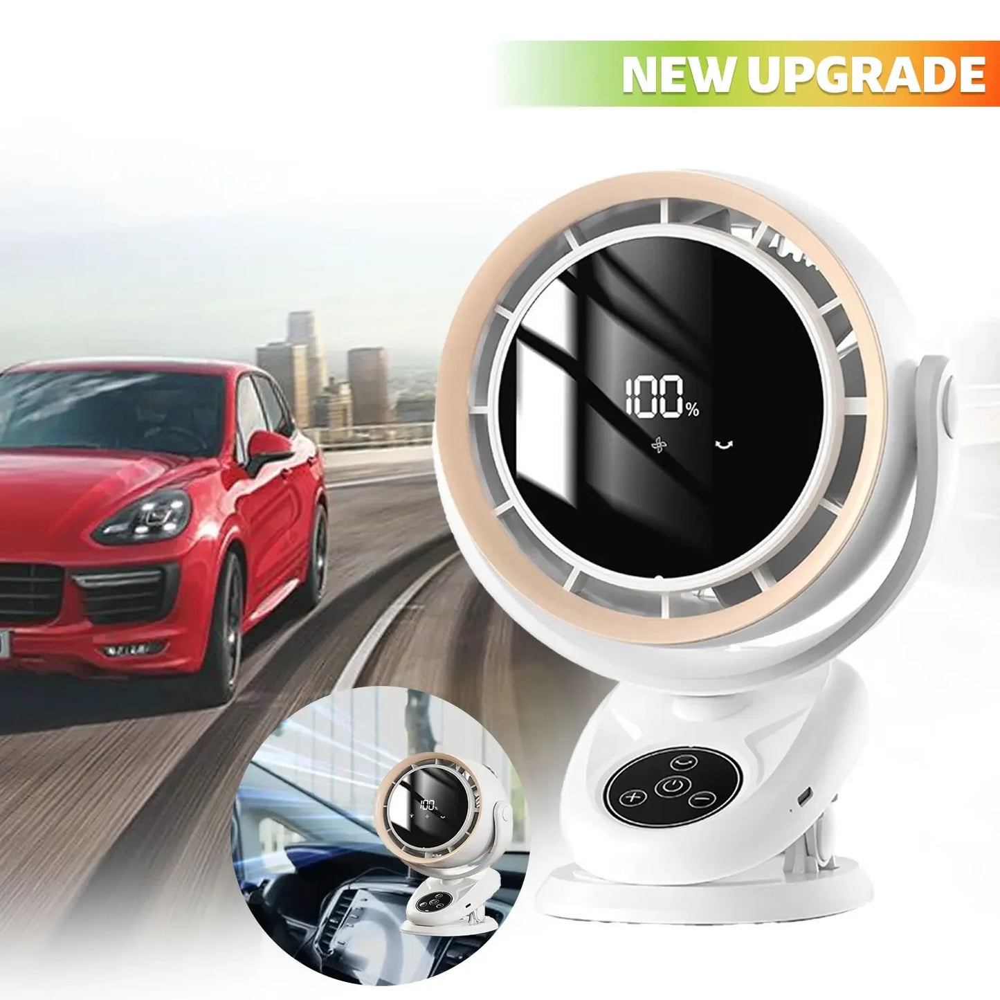 5-Speed Ultra-Quiet Car & Camping Fan