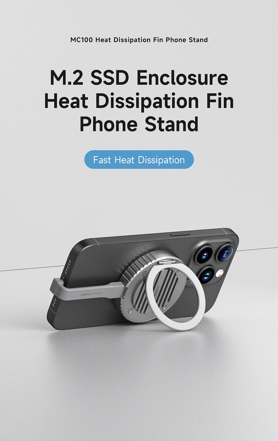 Hagibis Magnetic Heatsink Stand – Cool, Stable, MagSafe Ready!