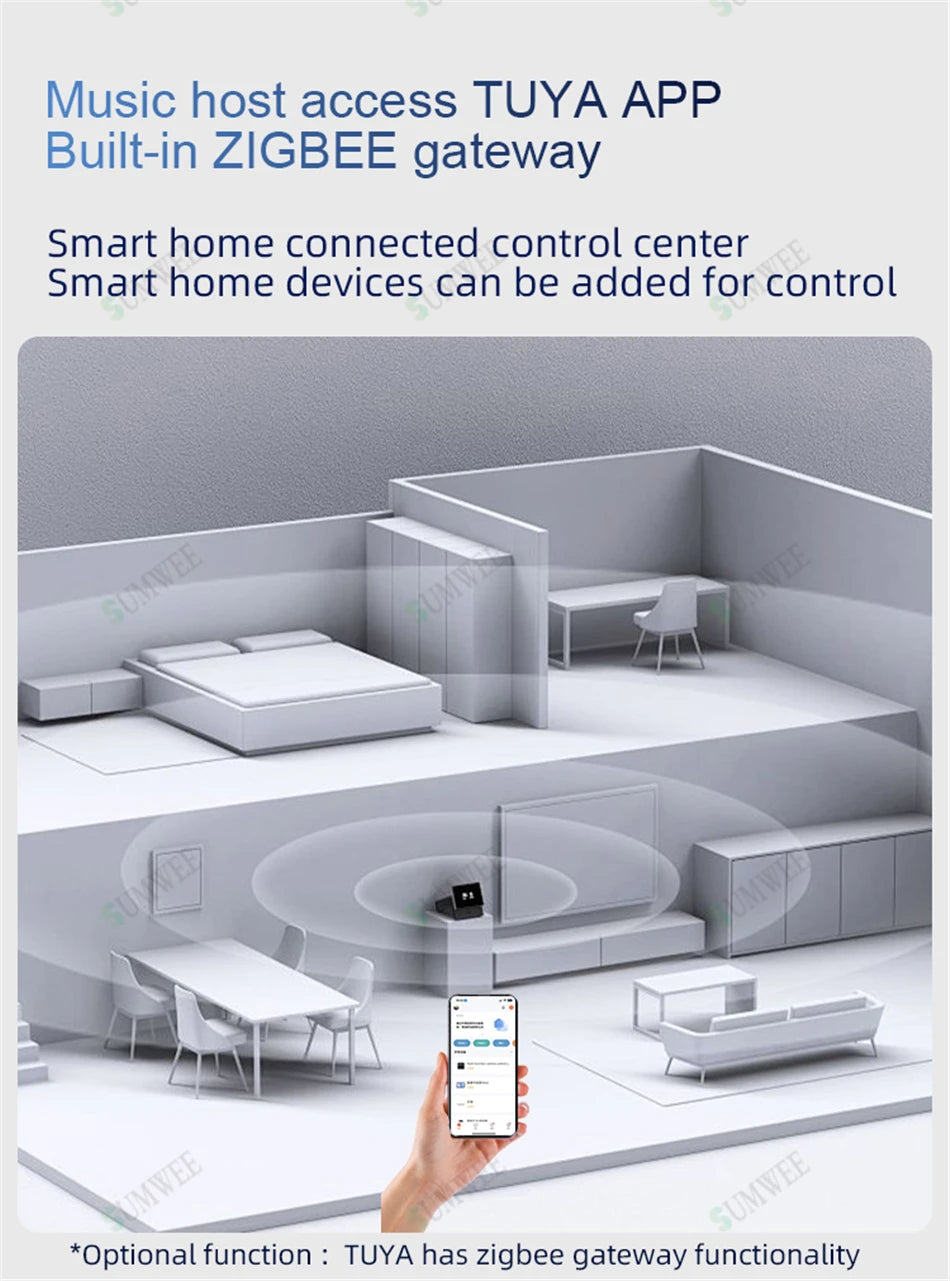 Smart In-Wall WiFi Audio System with Zigbee Hub