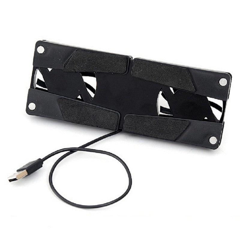 USB Laptop Cooling Pad – Dual-Fan Stand for 7–15”