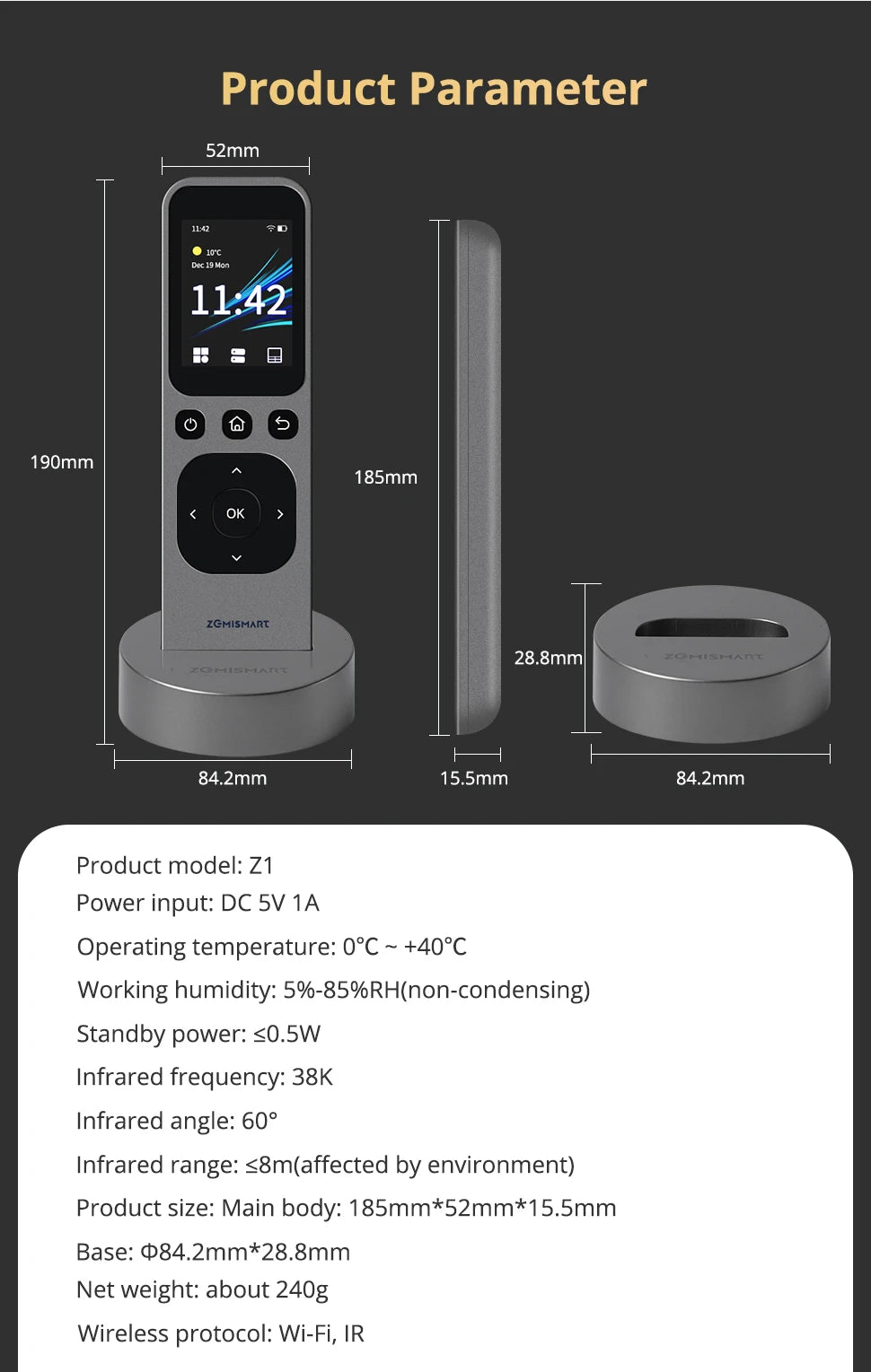 Zemismart WiFi IR Remote with Touch Screen